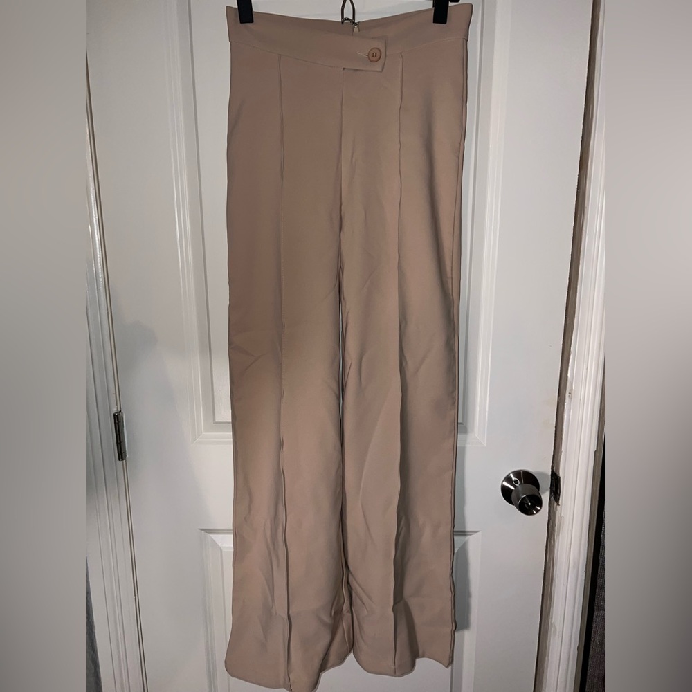 Women’s Tan Wide-Leg Pants